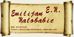 Emilijan Malobabić vizit kartica